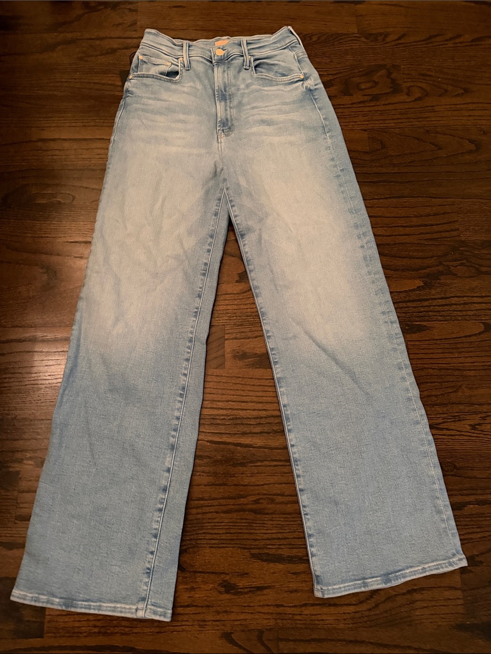 MOTHER Light Blue High-Rise Wide Leg Jeans tuckernuck maven sneak